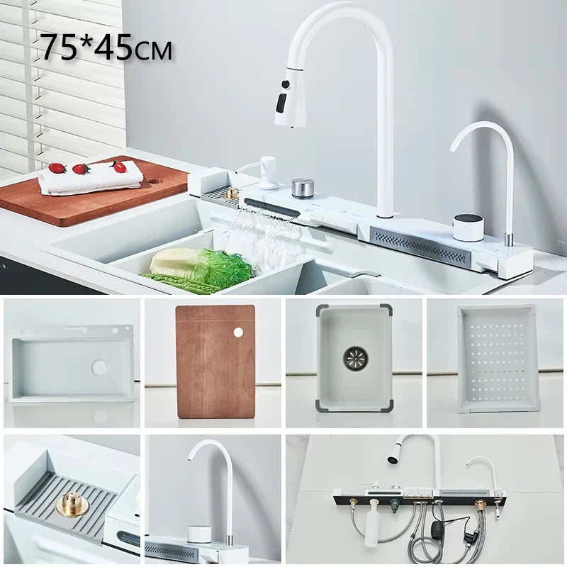 Stainless Steel Waterfall Kitchen Sink